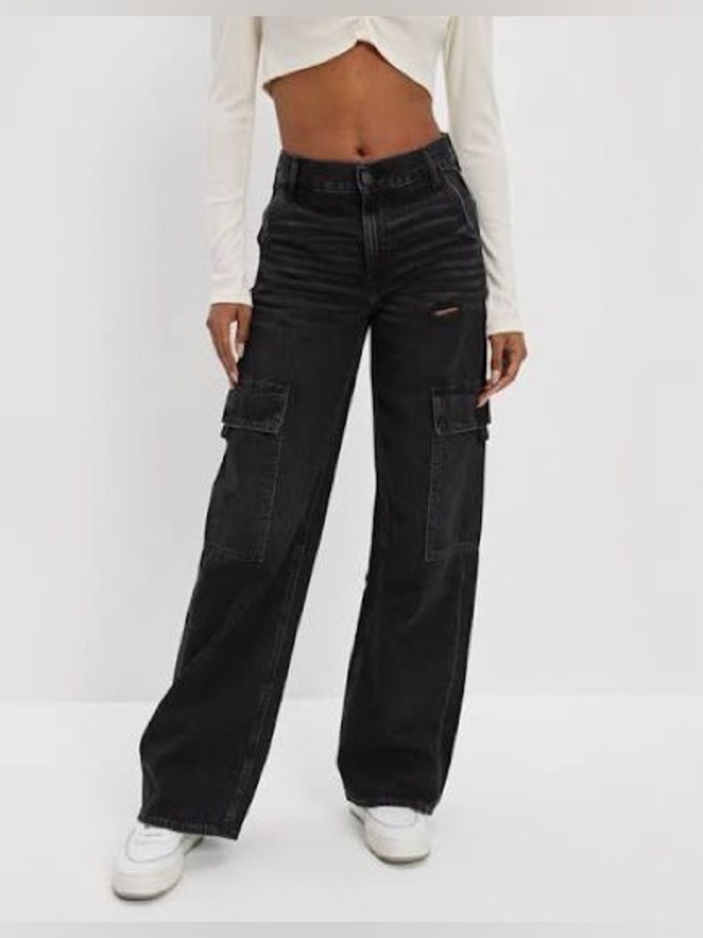 American Eagle super high waisted baggy wide leg jeans